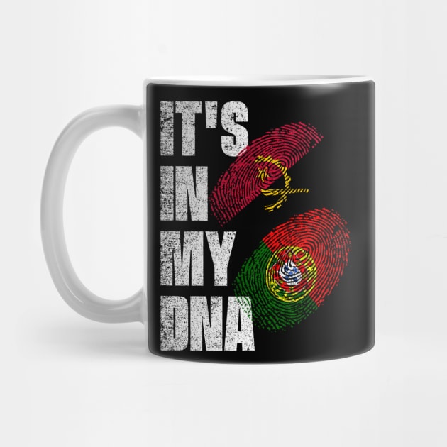 Angolan And Portuguese Mix DNA Flag Heritage by simonStufios